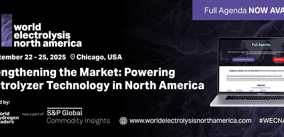 Register Now for the 2nd Annual World Electrolysis North America, September – 22-25, 2025 – Chicago, IL