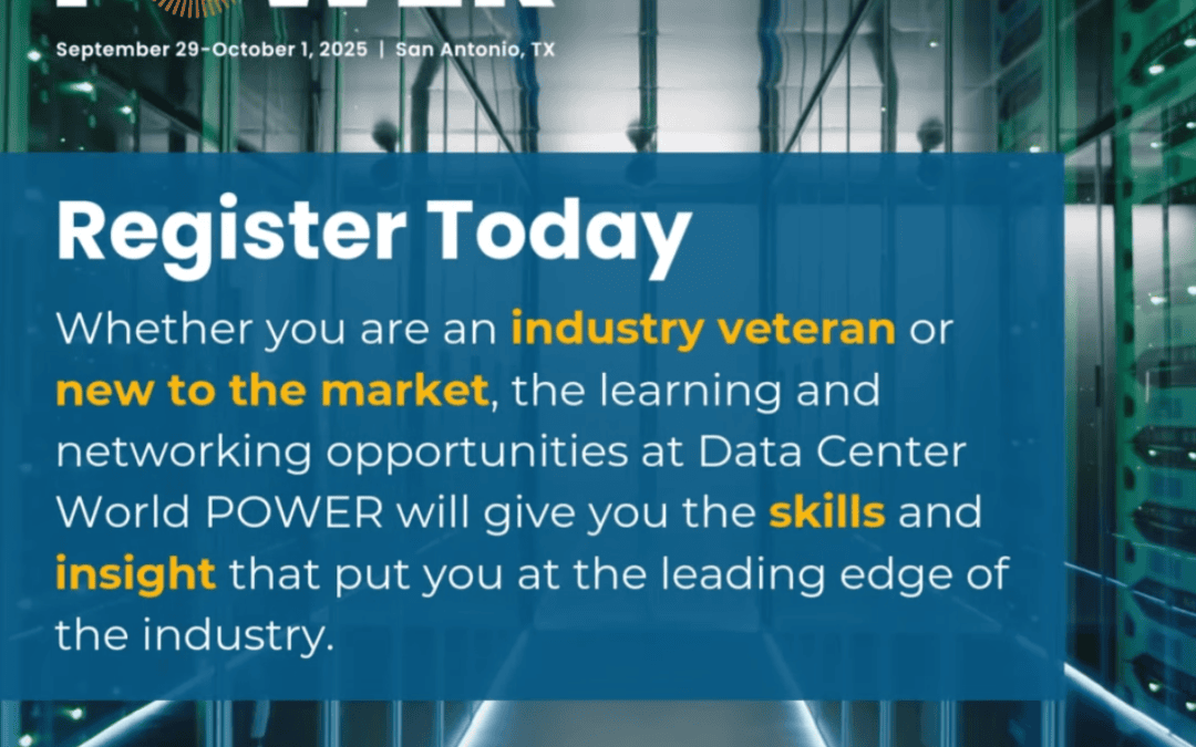 Data Center World Power Conference Sept 29-Oct 1 – San Antonio