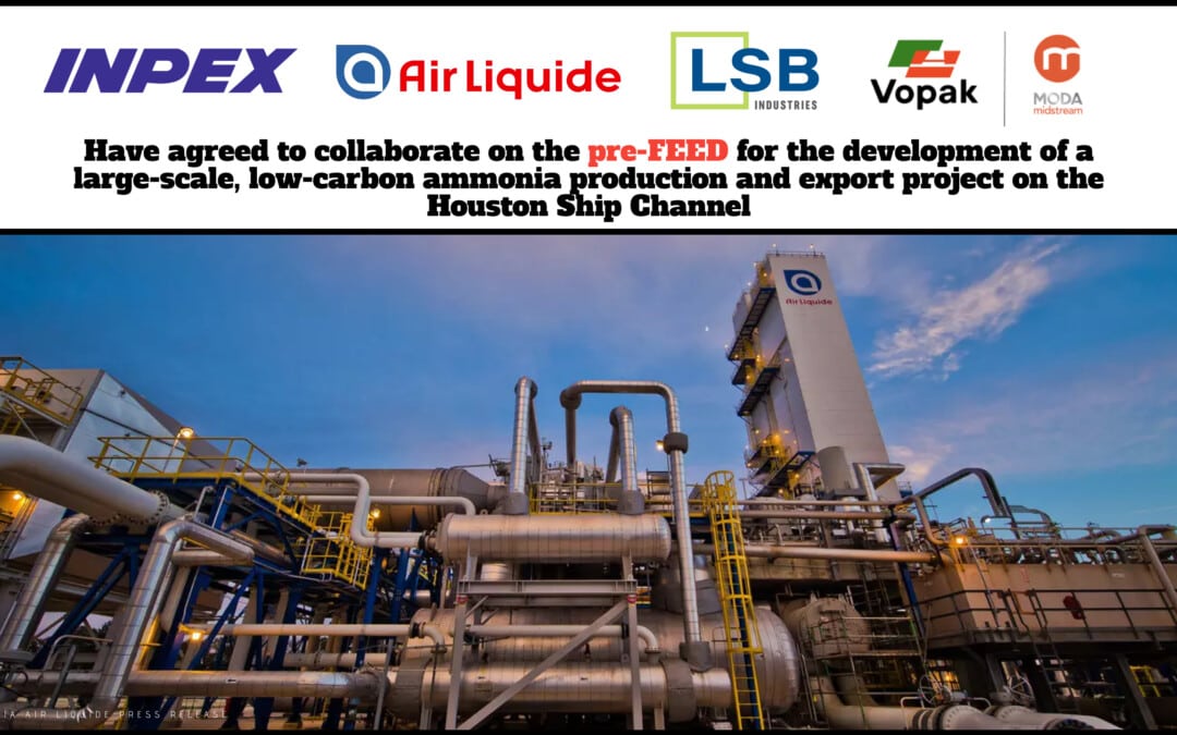 BREAKING Oct 3 : Global Energy and Chemical Leaders Partner to Develop a Large-Scale, Low-Carbon Ammonia Production Export Project on the Houston Ship Channel – INPEX, Air Liquide Group, LSB Industries