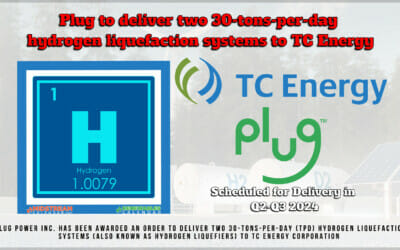 News in Renewables Jan 10th: Plug to deliver two 30-tons-per-day hydrogen liquefaction systems to TC Energy