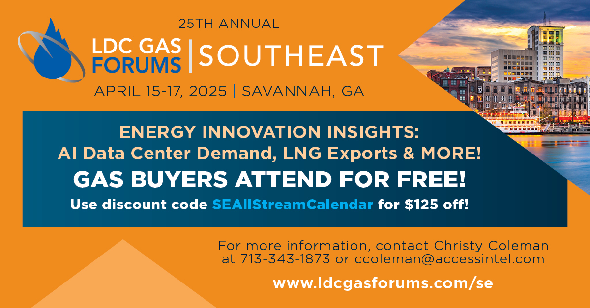 Register Now for the 25th Annual LDC Gas Forum Southeast April 15 — 17, 2025 - Savannah, GA